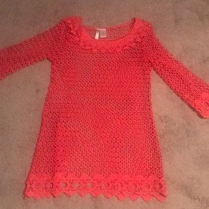 Crochet coral tunic or coverup